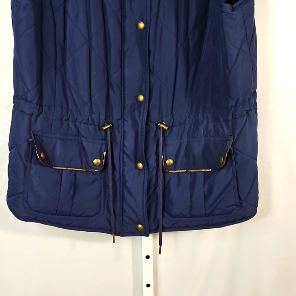 Lauren Ralph Lauren Navy Blue Quilted Vest Zip Up Snap Womens Sz 1X - Picture 5 of 8